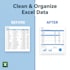 clean and format excel data with dashboards and pivot tables