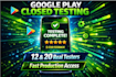 provide app testing, google play closed testing, using 12 testers