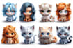 do cute chibi character, cartoon , sticker and emoticons