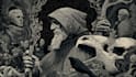 draw dark art illustration with engraving style