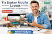 fix broken mobile layout on squarespace pages and fast responsive mobile fix
