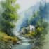 draw a watercolor landscape illustration