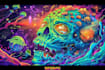draw stoner, psychedelic, weed, cannabis illustration