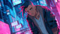 illustrate you as a cyberpunk style character