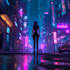 create futuristic cyberpunk cityscape with neon lights