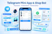 develop telegram mini app payment bot and ecommerce chatbot