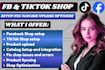 fix facebook shop and tiktok shop problem issues, shop setup, product upload