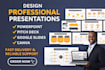 design professional powerpoint, pitch deck, canva and google slides