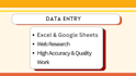 accurate data entry, copy paste and web research