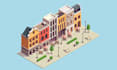 create low poly isometric environment, game asset, level design in ps1 ps2 style