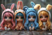 do cute chibi character, cartoon , sticker and emoticons