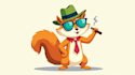 design awesome cute squirrel logo with express delivery