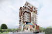 render architectural building model, commercial vertical mall design, cgi image