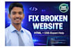 fix HTML CSS bugs and responsive website issues