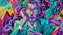 draw psychedelic illustration with retro comic art style
