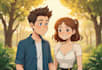 design a custom cute cartoon couple