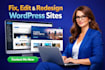 fix edit update redesign wp page edit  layout changes wordpress website design