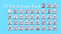create 2d pixel art game UI, icons, props, gui elements