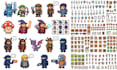 do retro pixel art animation sprite sheet pixel game art pixel map 2d game asset