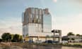 cgi high rise retail office,multi purpose house,3d glass facade,landscape render