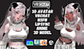 do vrchat avatar anime 3d vrchat model 3d rigging vtuber 3d model unity pc quest