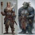draw a fantasy character for dnd, pathfinder,