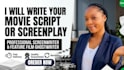 write movie script, screenplay writing, feature film as movie script ghostwriter