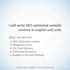 write SEO optimized website content in english and urdu