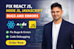 fix or develop react js, typescript, javascript bugs and errors