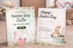 design easter flyer, card, post, banner, logo, video, brunch menu, egg hunt
