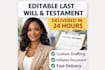 create an editable last will and testament document within 24 hours