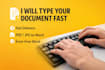 fast and accurate typing work