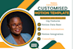 create custom notion template as your notion expert