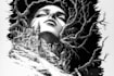draw black and white, dark, fantasy art