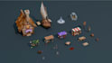 create a low poly 3d game assets for your casual game
