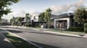 transform3d estate housing,streetscape design,master planning,aerial view render