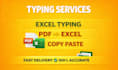 do data entry, PDF to word and marathi hindi english typing