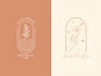 do elegant handmade feminine botanical line art logo design