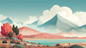 draw a flat vector landscape illustration