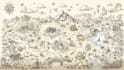 draw cartoon fantasy map illustration, doodle hand drawn