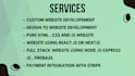 custom website development , frontend and backend developer