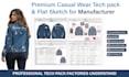 do a denim tech pack and sewing pattern for jeans or jacket