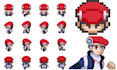 create a custom pokemon trainer sprite, sprite animation, pixel art character