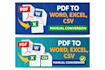 convert PDF to word, excel or CSV manually