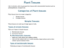 short plant tissue notes for students and teachers