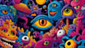 do amazing psychedelic and trippy illustration