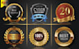 design premium web badges, seal, stamp, digital shield and certification logo