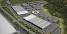 redesign commercial complex building, modern office rendering, industrial park