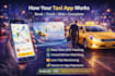 develop taxi booking, cab booking, rideshare, uber clone and gojek app