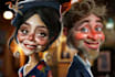 draw artistic cartoon caricatures